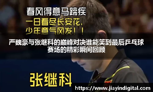 333体育严魏豪与张继科的巅峰对决谁能笑到最后乒乓球赛场的精彩瞬间回顾